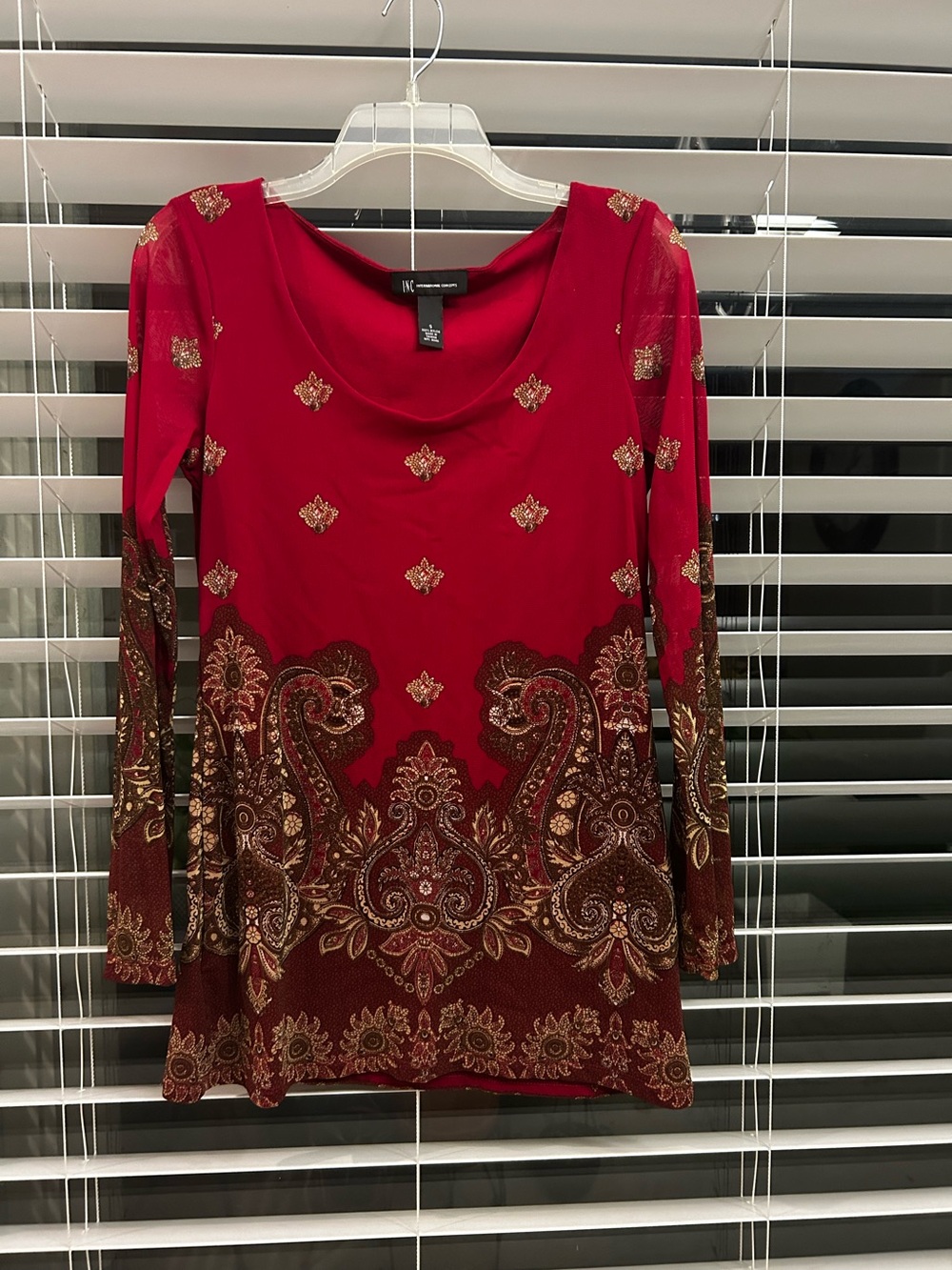 INC paisley blouse Size Small Like New